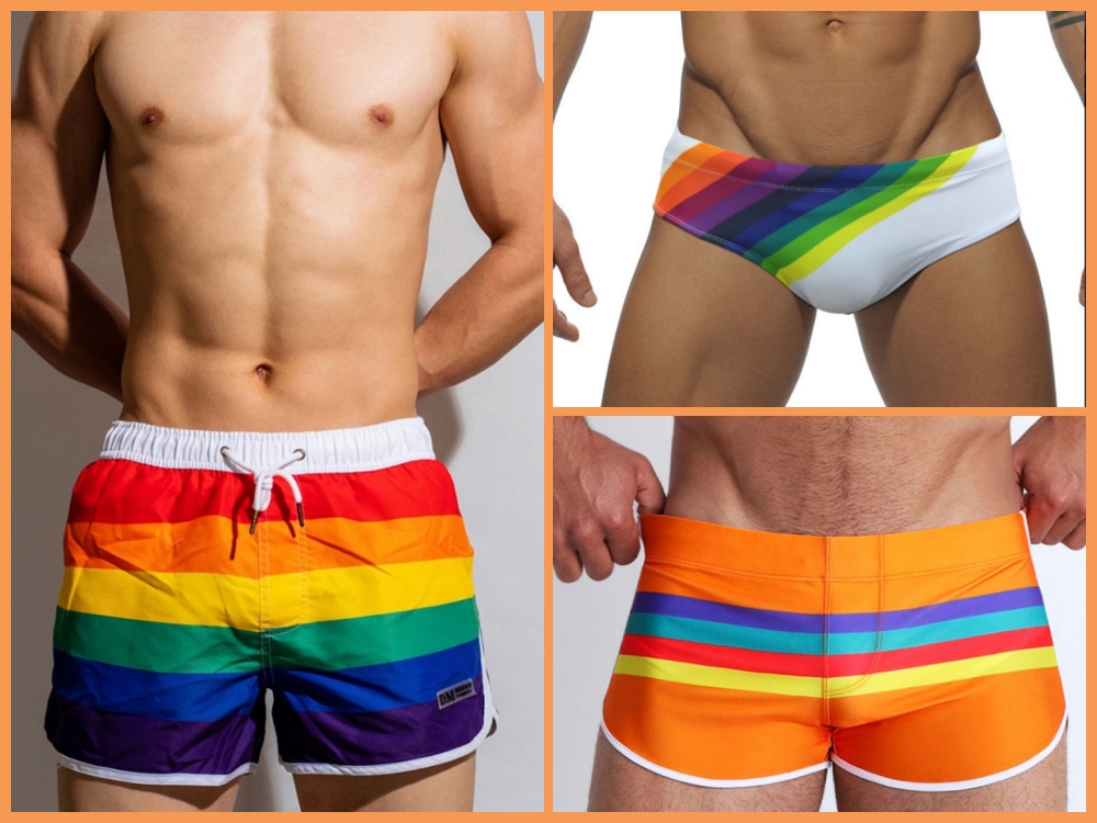 rainbow color swimwear
